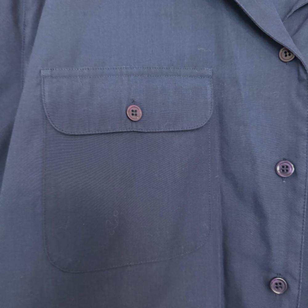 Cabin Creek Button Down Navy Blue Shirt with Collar and shirt pockets - Picture 3 of 14